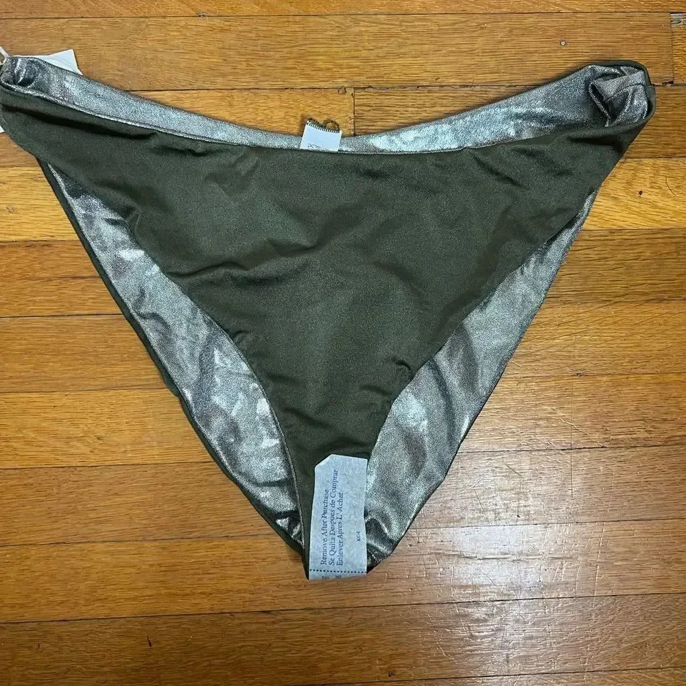 Good American Metallic better reversible bikini bottoms
